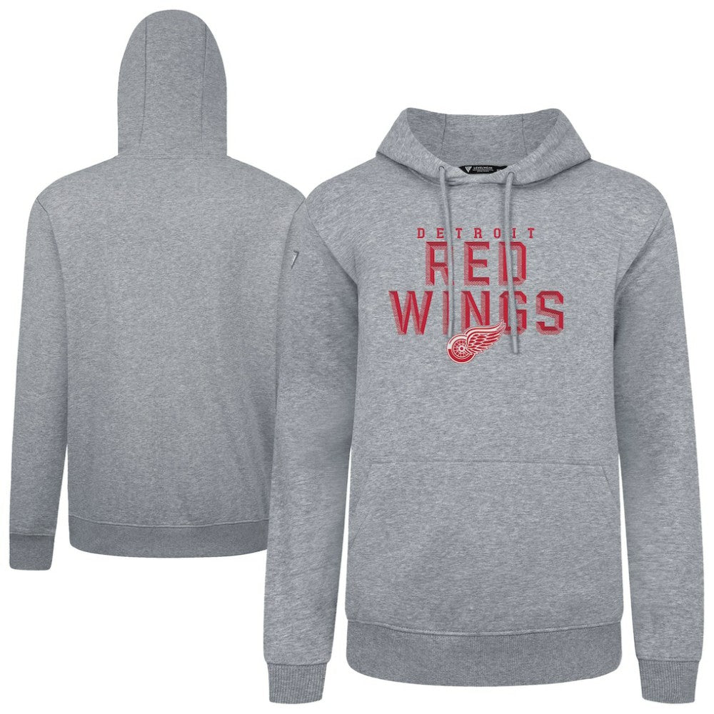 Detroit Red Wings Levelwear Podium Carve Pullover Hoodie - Gray - NHL 203146375