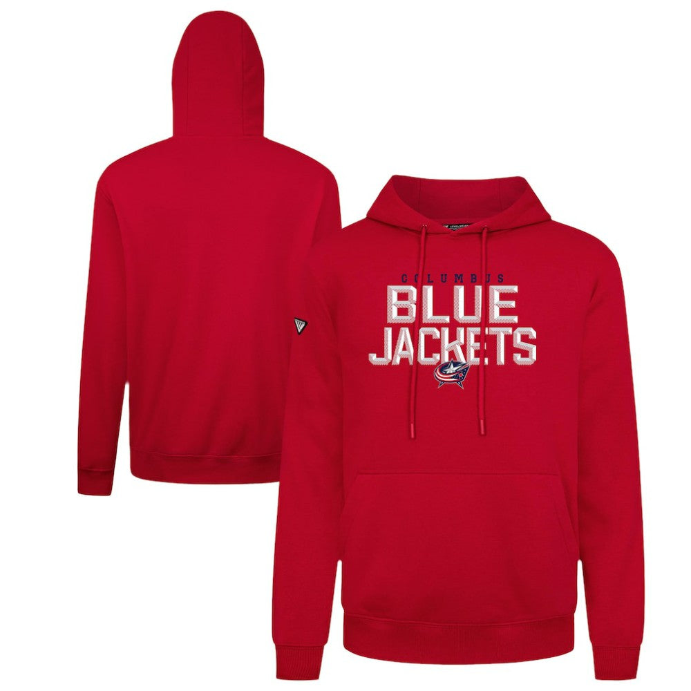 Columbus Blue Jackets Levelwear Podium Carve Pullover Hoodie - Red - NHL 203146430