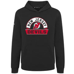 New Jersey Devils Levelwear Youth Podium Banner Arch Pullover Hoodie - Black - NHL 203146468