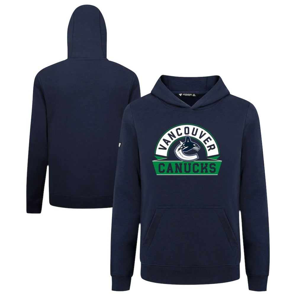 Vancouver Canucks Levelwear Youth Podium Banner Arch Pullover Hoodie - Navy - NHL 203146472