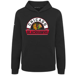 Chicago Blackhawks Levelwear Youth Podium Banner Arch Pullover Hoodie - Black - NHL 203146484