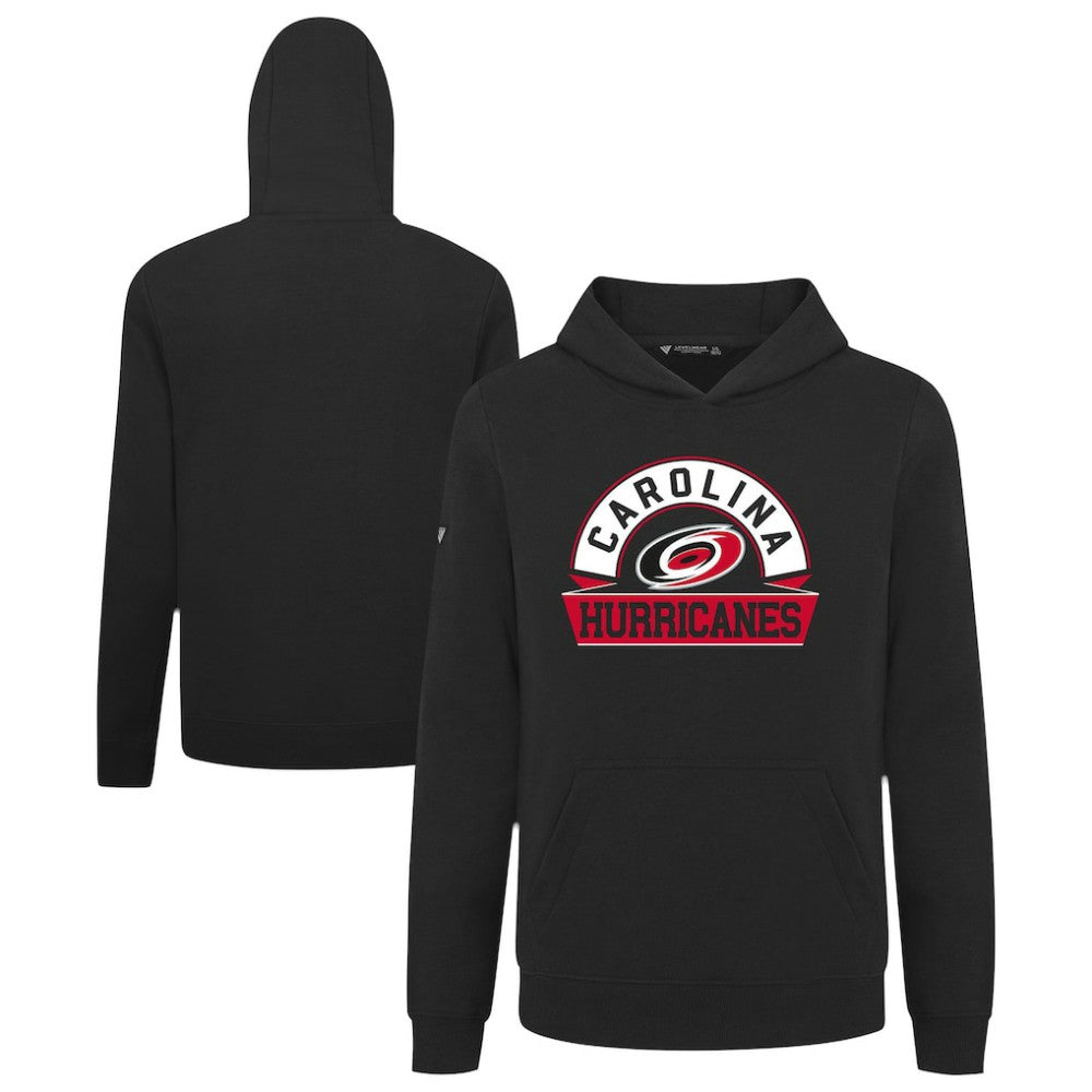 Carolina Hurricanes Levelwear Youth Podium Banner Arch Pullover Hoodie - Black - NHL 203146492