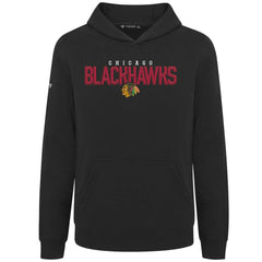 Chicago Blackhawks Levelwear Youth Podium Carve Pullover Hoodie - Black - NHL 203146500