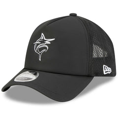 Miami Marlins New Era 2026 Batting Practice Alternate Apex 9FORTY Adjustable Hat - Black - New Era Online