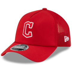 Cleveland Guardians New Era 2026 Batting Practice Apex 9FORTY Adjustable Trucker Hat - Red - New Era Discount