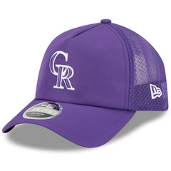 Colorado Rockies New Era 2026 Batting Practice Apex 9FORTY Adjustable Trucker Hat - Purple - New Era Online