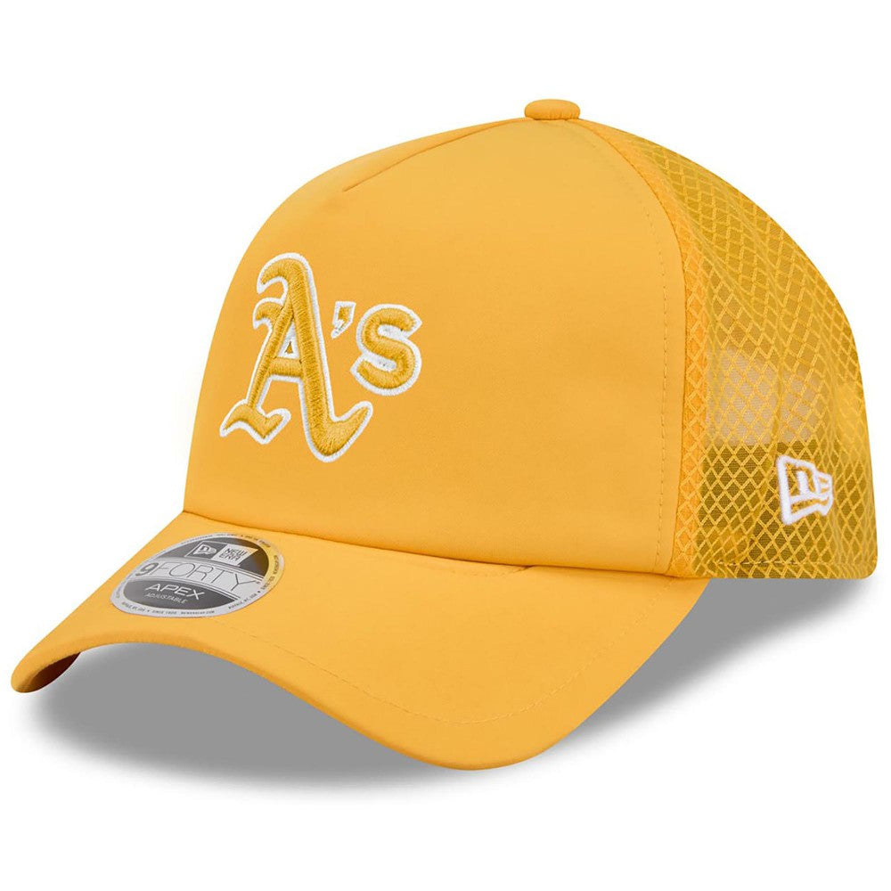 Athletics New Era 2026 Batting Practice Apex 9FORTY Adjustable Trucker Hat - Gold - New Era Online