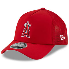 Los Angeles Angels New Era 2026 Batting Practice Apex 9FORTY Adjustable Trucker Hat - Red - New Era on Sale