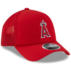Los Angeles Angels New Era 2026 Batting Practice Apex 9FORTY Adjustable Trucker Hat - Red - New Era on Sale