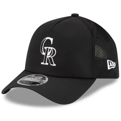 Colorado Rockies New Era 2026 Batting Practice Apex 9FORTY Adjustable Trucker Hat - Black - New Era Discount