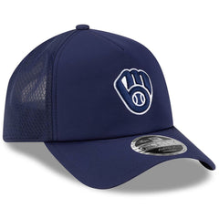 Milwaukee Brewers New Era 2026 Batting Practice Apex 9FORTY Adjustable Trucker Hat - Navy - New Era on Sale