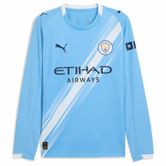 Manchester City 2025/26 Home Replica Long Sleeve Custom Jersey Sky Blue - Puma for sale