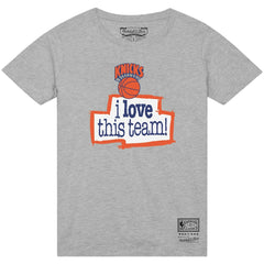 New York Knicks I Love This Team T-Shirt Heather Gray | Mitchell & Ness US