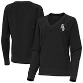Chicago White Sox Antigua Women's Varsity Tri-Blend V-Neck Long Sleeve T-Shirt - Heather Black - MLB Discount