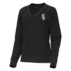 Chicago White Sox Antigua Women's Varsity Tri-Blend V-Neck Long Sleeve T-Shirt - Heather Black - MLB Discount