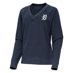 Detroit Tigers Antigua Women's Varsity Tri-Blend V-Neck Long Sleeve T-Shirt - Heather Navy - MLB Sale