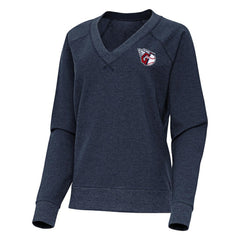 Cleveland Guardians Antigua Women's Varsity Tri-Blend V-Neck Long Sleeve T-Shirt - Heather Navy - MLB Discount