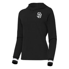 San Diego Padres Antigua Women's Trek Pullover Hoodie - Black - MLB Sale
