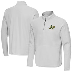 Athletics Antigua Step Up Quarter-Zip Pullover - Gray - MLB Sale