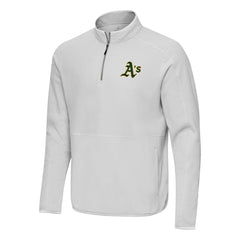 Athletics Antigua Step Up Quarter-Zip Pullover - Gray - MLB Sale