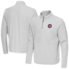 Chicago Cubs Antigua Step Up Quarter-Zip Pullover - Gray - MLB Lifestyle
