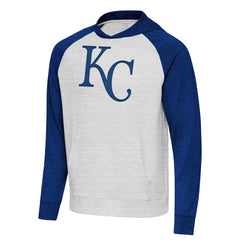 Kansas City Royals Antigua Urgent Pullover Hoodie - Royal/Gray - MLB Lifestyle