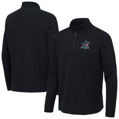 Miami Marlins Antigua Sync Tri-Blend Quarter-Zip Pullover - Heather Black - MLB on Sale