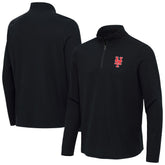 New York Mets Antigua Sync Tri-Blend Quarter-Zip Pullover - Heather Black - MLB Online