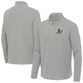 Athletics Antigua Sync Tri-Blend Quarter-Zip Pullover - Heather Gray - MLB Lifestyle