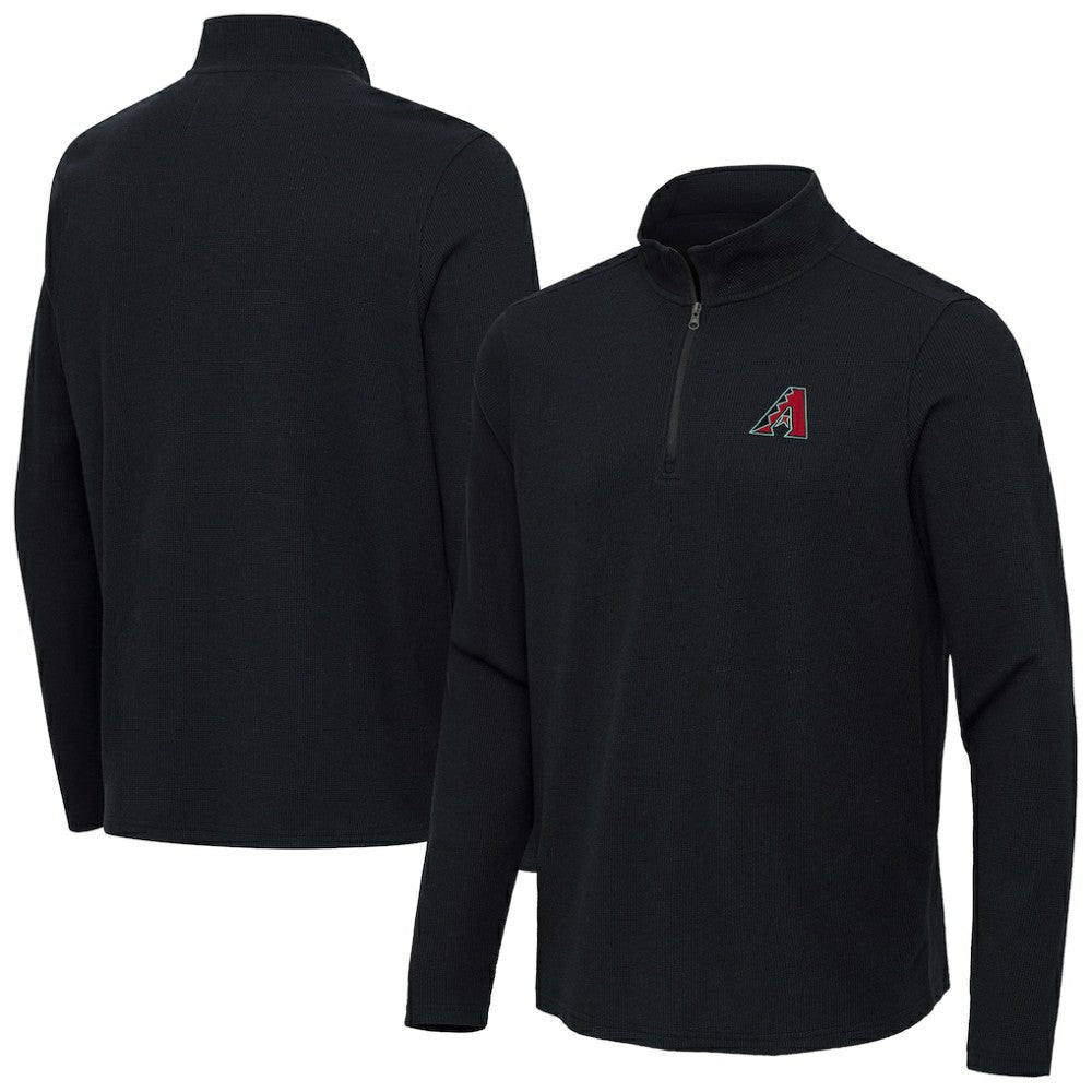 Arizona Diamondbacks Antigua Sync Tri-Blend Quarter-Zip Pullover - Heather Black - MLB Discount