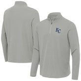 Kansas City Royals Antigua Sync Tri-Blend Quarter-Zip Pullover - Heather Gray - MLB Sale