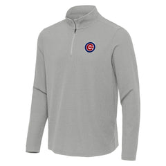 Chicago Cubs Antigua Sync Tri-Blend Quarter-Zip Pullover - Heather Gray - MLB on Sale