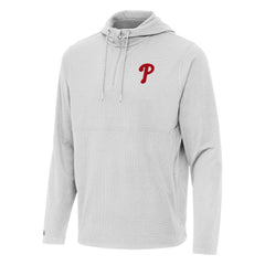 Philadelphia Phillies Antigua Connected Quarter-Zip Pullover Hoodie - Gray - MLB Lifestyle