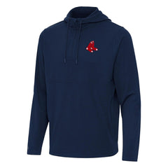 Boston Red Sox Antigua Connected Quarter-Zip Pullover Hoodie - Navy - MLB Sale