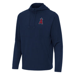 Los Angeles Angels Antigua Connected Quarter-Zip Pullover Hoodie - Navy - MLB Sale