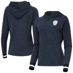 Milwaukee Brewers Antigua Women's Trek Pullover Hoodie - Heather Navy - MLB on Sale