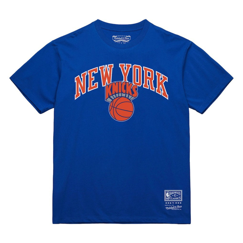 New York Knicks Hardwood Classics Vintage Logo T-Shirt Blue | Mitchell & Ness US