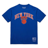 New York Knicks Hardwood Classics Vintage Logo T-Shirt Blue | Mitchell & Ness US