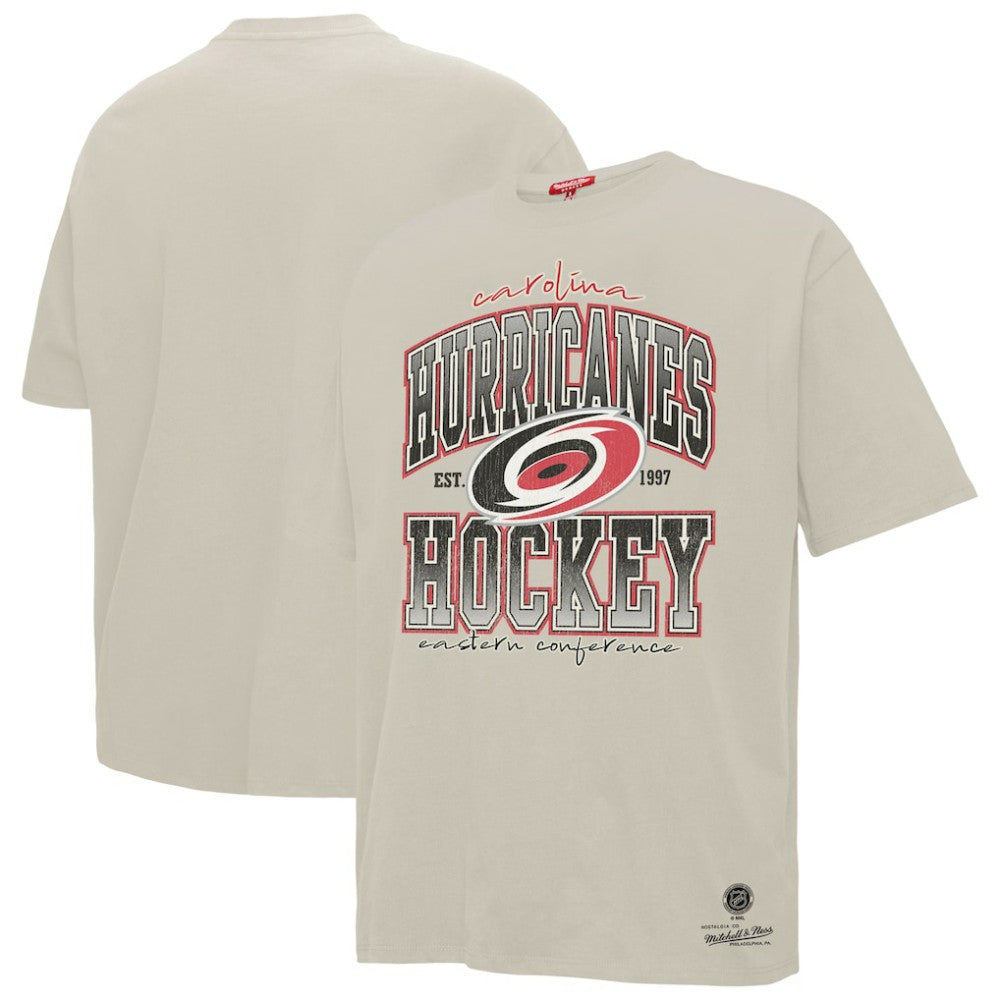 Carolina Hurricanes Mitchell & Ness Women's Dump & Chase Boyfriend T-Shirt - Cream - NHL 203151850