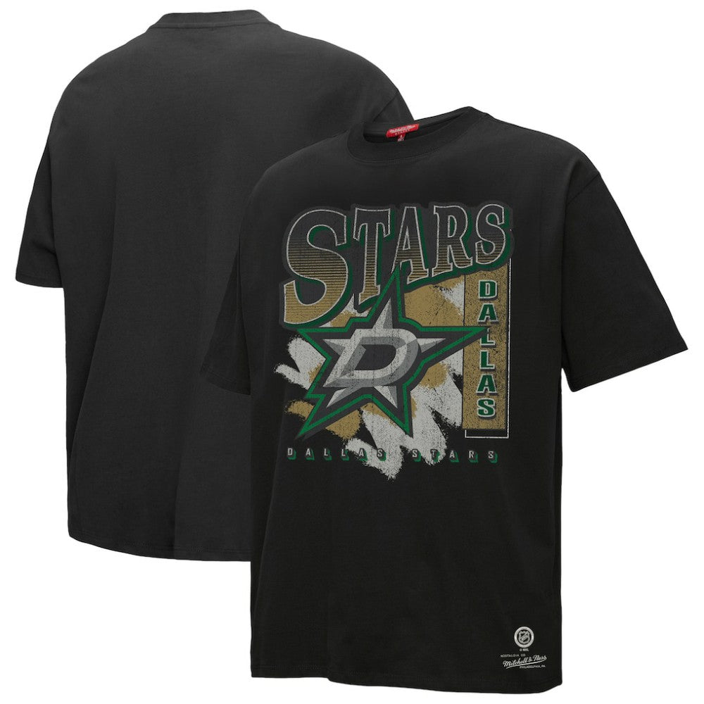 Dallas Stars Mitchell & Ness Women's Choppy Ice Boyfriend T-Shirt - Black - NHL 203151856