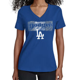 Los Angeles Dodgers Starter Women's Team Color Shading V-Neck T-Shirt - Royal - MLB Lifestyle