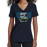 Tampa Bay Rays Starter Women's Team Color Shading V-Neck T-Shirt - Navy - MLB Discount