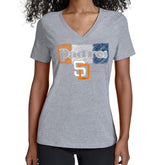 San Diego Padres Starter Women's Team Color Shading V-Neck T-Shirt - Gray - MLB on Sale