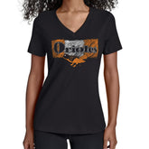 Baltimore Orioles Starter Women's Team Color Shading V-Neck T-Shirt - Black - MLB Discount