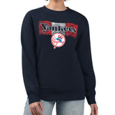 New York Yankees Starter Women's Team Color Shading Fleece Pullover Sweatshirt - Navy - MLB Sale