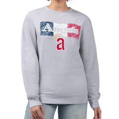 Los Angeles Angels Starter Women's Team Color Shading Fleece Pullover Sweatshirt - Gray - MLB Lifestyle