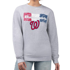 Washington Nationals Starter Women's Team Color Shading Fleece Pullover Sweatshirt - Gray - MLB Discount