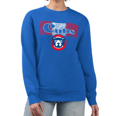 Chicago Cubs Starter Women's Team Color Shading Fleece Pullover Sweatshirt - Royal - MLB Sale