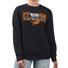 Baltimore Orioles Starter Women's Team Color Shading Fleece Pullover Sweatshirt - Black - MLB Lifestyle