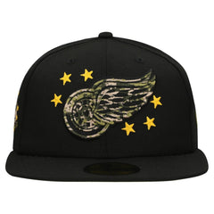 Detroit Red Wings New Era Military Appreciation Digital Camo Stars 59FIFTY Fitted Hat - Black - NHL 203156198